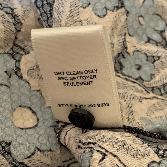 Rebecca Taylor 100% Silk Floral Crew Neck Blouse Size 2 Daisies 3/4 Sleeve - Picture 8 of 9